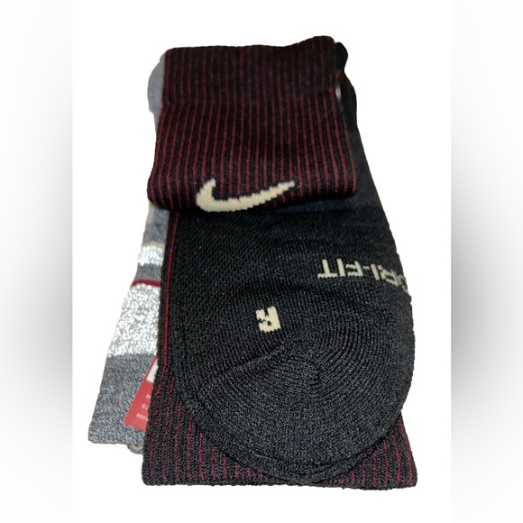 Nike Florida State Seminoles Crew Socks 2 Pair Men 8-12 W 10-13 Black Gray Logo - Picture 8 of 12